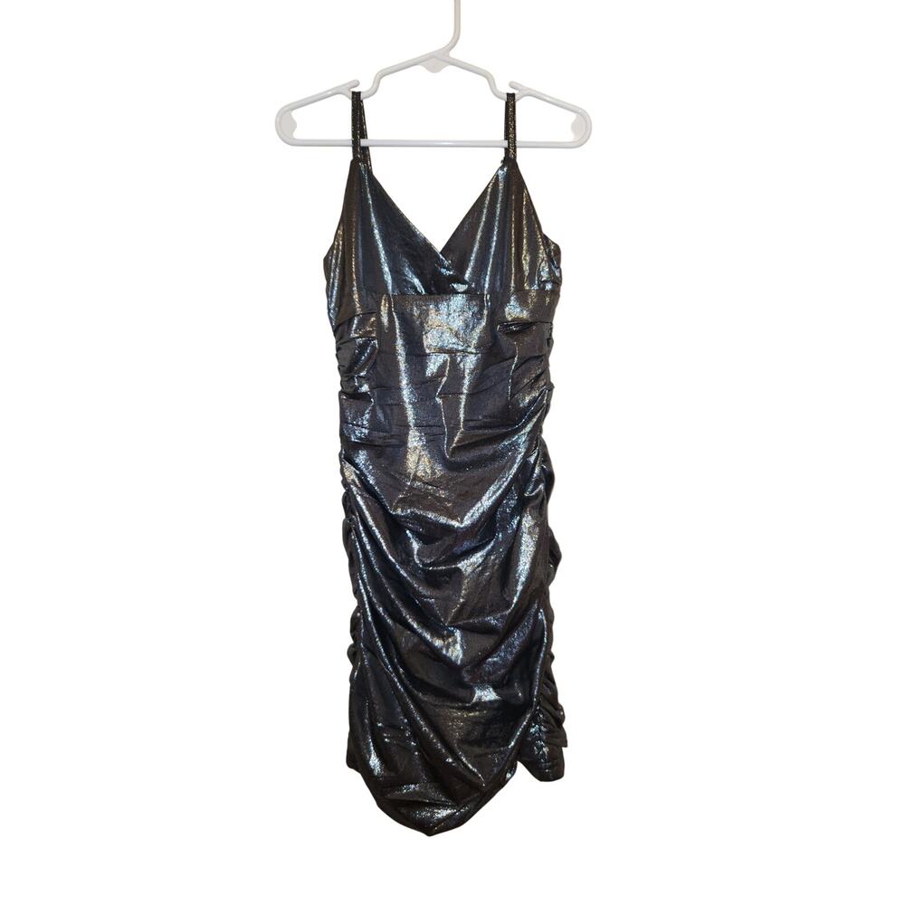 NWT With Jules Girls Ruched Black Dance Formal M